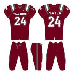 American football jersey design and versatile sports uniform graphics — perfect for all teamwear styles. Ideal for athletic, fashion, and casual apparel projects.