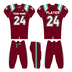 American football jersey design and versatile sports uniform graphics — perfect for all teamwear styles. Ideal for athletic, fashion, and casual apparel projects.