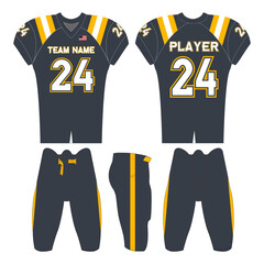 American football jersey design and versatile sports uniform graphics — perfect for all teamwear styles. Ideal for athletic, fashion, and casual apparel projects.