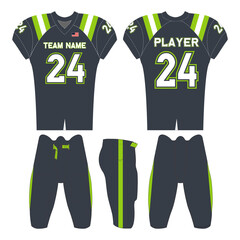 American football jersey design and versatile sports uniform graphics — perfect for all teamwear styles. Ideal for athletic, fashion, and casual apparel projects.