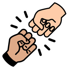 two hands giving fist bump