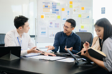 Group of smart Business Finance Corporate Development and Businessman making presentation