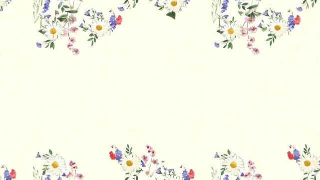 Charming Vintage Floral Bouquet Pattern on Light Cream Background for Wallpaper