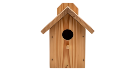 Charming wooden birdhouse offering shelter, a delightful haven for feathered friends