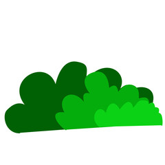 Cartoon Style Green Bush Nature Design