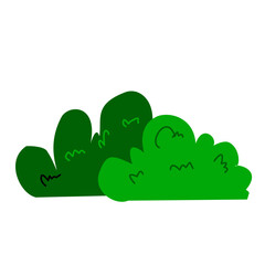 Simple Hand Drawn Leafy Bush Vector