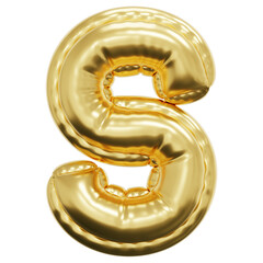 3D Inflated Gold S Icon