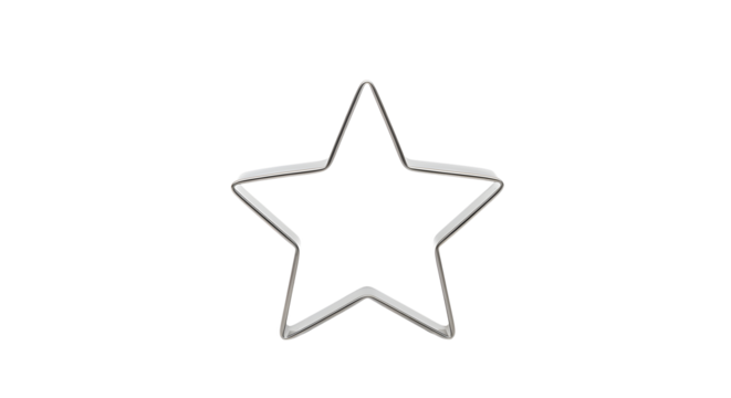Shiny star shaped cookie cutter for festive baking and holiday celebrations