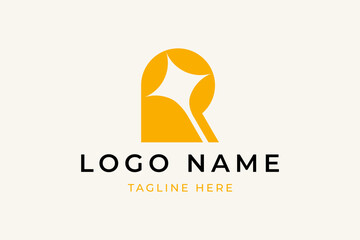 Initial letter r star logo design Vector Image