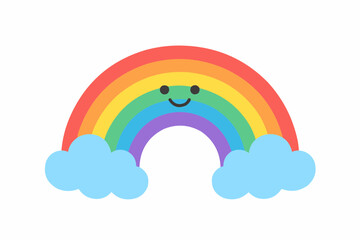 Happy Rainbow Character Vector