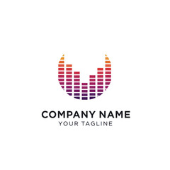 Vibrant Audio Equalizer Bars Forming a U Shape Logo Design.
