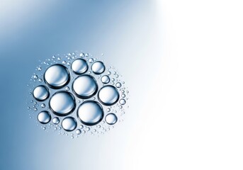 Close up macro shot of water bubbles abstract background isolated on white background