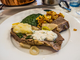 Vienna, Austria – April 30, 2024: Traditional Tafelspitz in Vienna 