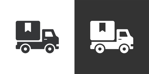 Fototapeta premium Delivery truck Icon. Solid glyph series icon