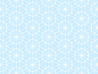 シームレスな淡い色の雪形亀甲文様背景