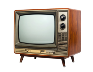 Old retro tv isolated on a transparent background.