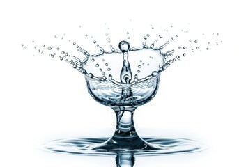 Dynamic water splash captures elegant liquid motion isolated on white background