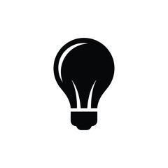 Obraz premium Simple lightbulb glyph icon representing an idea or solution a basic symbol for creativity innovation and the power of a single bright thought