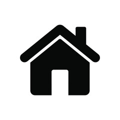 Simple house icon representing a home property and real estate a basic building glyph for a residential address or main page web button