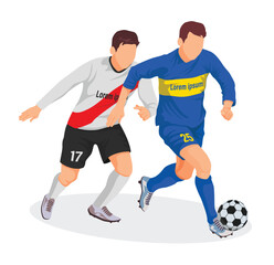 icon logo sign man men male soccer kick play foot ball sport football match duel vs big cup league super team fc club goal game player person with  uniform world style art vector