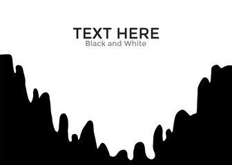 Abstract black and white design with text placeholder and flowing shapes.