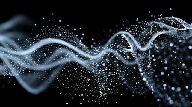 Ethereal Wave of Light: An abstract representation of a luminous wave flows gracefully against a dark expanse, emanating an atmosphere of wonder and enchantment.