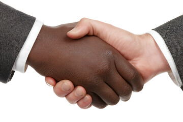 Diverse business handshake symbolizing partnership and collaboration, professional agreement between cultures, fostering trust and achieving success together in global ventures