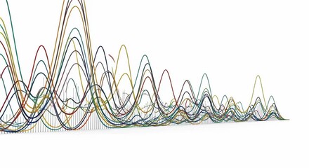 Abstract Scientific Data Visualization with Colorful Waveforms. - Powered by Adobe