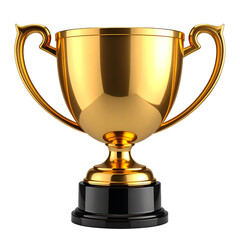 Fototapeta premium PNG Golden Triumph: A gleaming, golden trophy stands as a symbol of achievement and triumph, an emblem of success and recognition.
