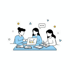 Dynamic startup team collaborating on growth strategy, analyzing data on laptop and brainstorming ideas to achieve success in a modern workspace setting