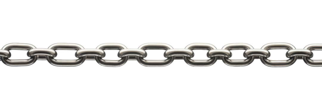 silver chain on white background. metal link chain. - Powered by Adobe