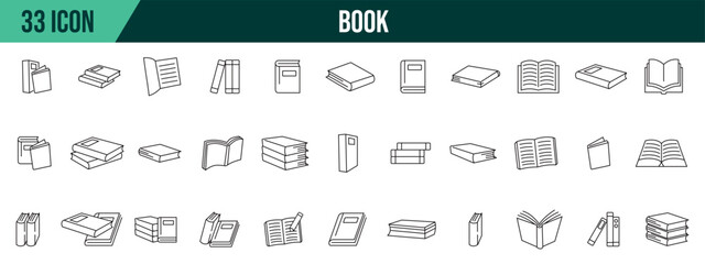 Book collection, editable and resizable vector icon templates.