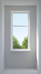 living. Minimalist living space with wooden floors and white walls, bathed in soft natural light for a tranquil ambiance. lifestyle magazines.
