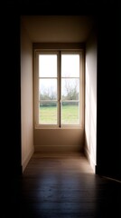 Obraz premium living. Minimalist living space with wooden floors and white walls, bathed in soft natural light for a tranquil ambiance. lifestyle magazines. 