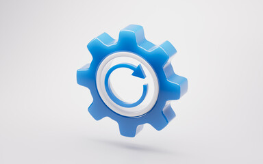 Mechanical gear and industrial automation concept, 3d rendering.