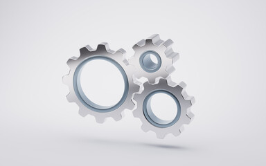 Mechanical gears with industry technology, 3d rendering.