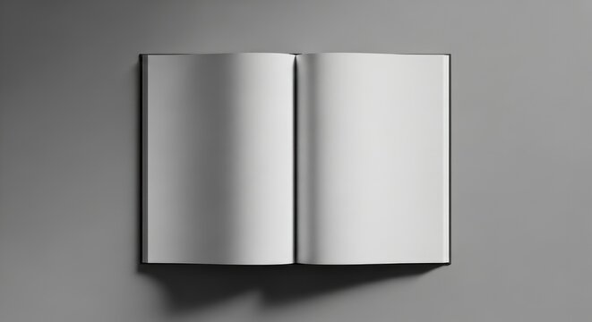Blank open book mockup on neutral background for presentation template