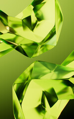 Abstract transparent glass gem background, 3d rendering.