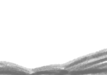 Abstract black watercolor brush stroke frame PNG with transparent background for modern art and design layouts.