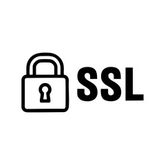 Vector art of secure sockets layer ssl padlock icon with text