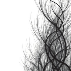 Abstract black lines create flowing, dynamic pattern