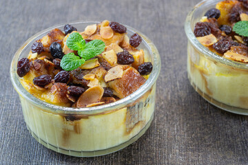 puding roti tawar or white bread pudding is a dessert made from a mixture of white bread cut into pieces, and ingredients such as milk, sugar, eggs