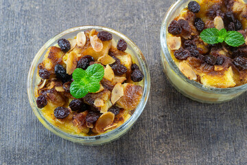 puding roti tawar or white bread pudding is a dessert made from a mixture of white bread cut into pieces, and ingredients such as milk, sugar, eggs