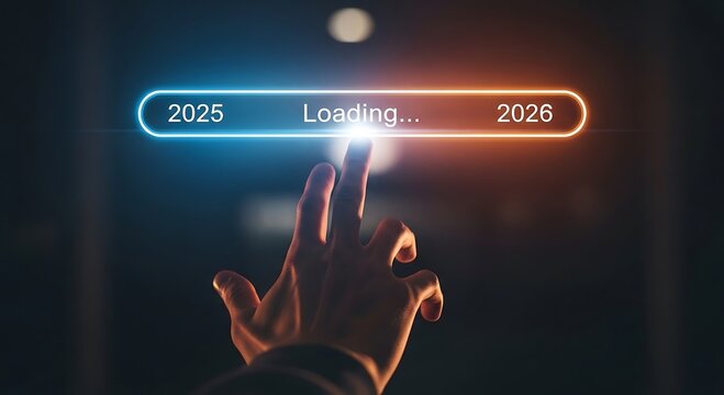 Energetic progress bar with neon lights and abstract shapes digital art