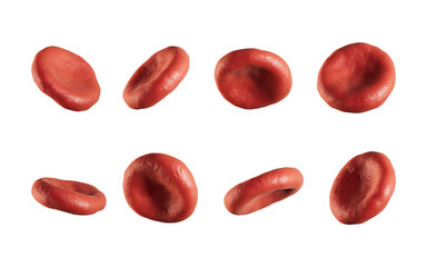 Isolated red blood cells, 3d rendering.