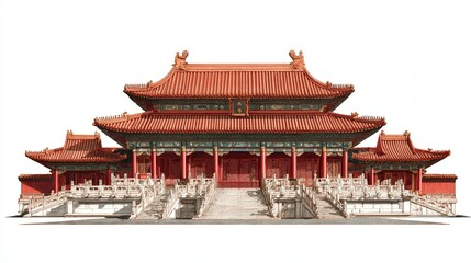 Obraz premium Ming emperor palace mural isolated on white background