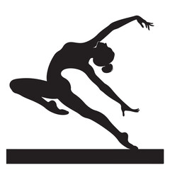 Female Gymnast Silhouette – Handstand Pose Illustration