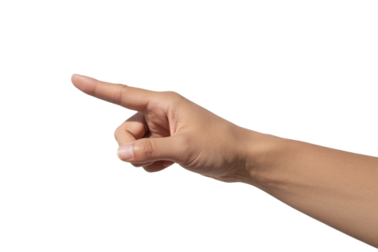 pointing finger, isolated on white background