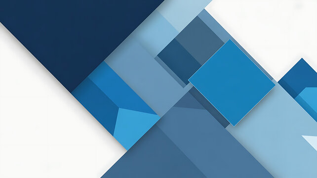 Abstract geometric background with overlapping blue diamond shapes and shadows