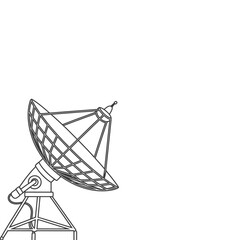 Sketch of a satellite dish antenna on a white background